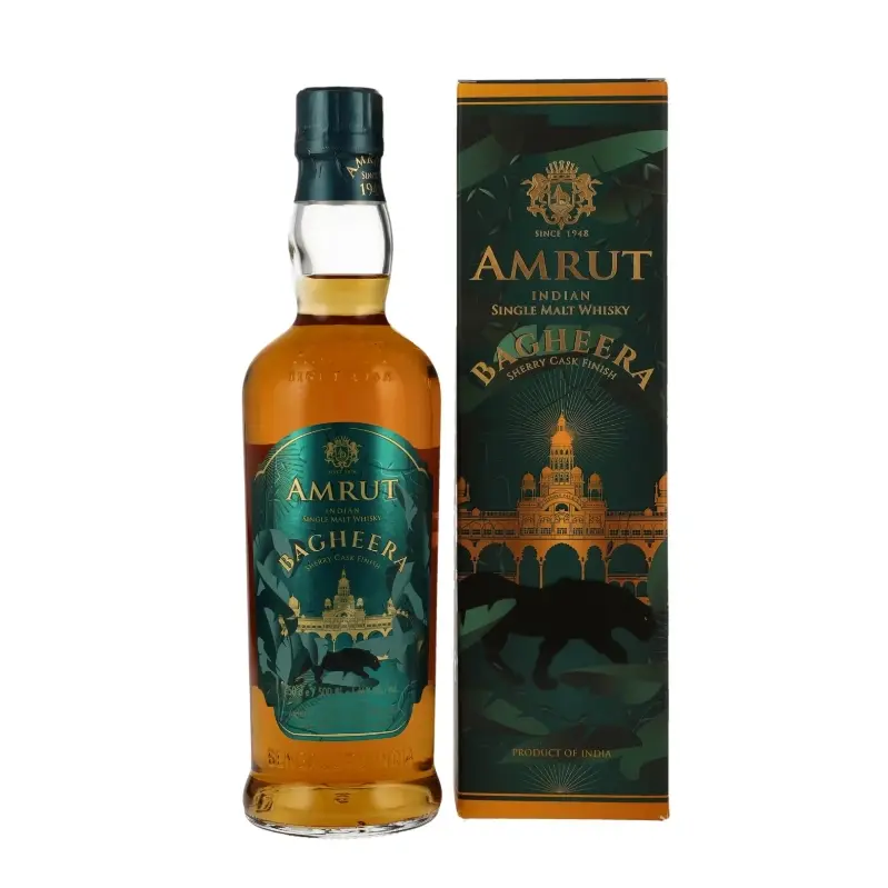 Amrut Bagheera Sherry Cask Finish Single Malt Indian Whisky 500ml - Alcohol