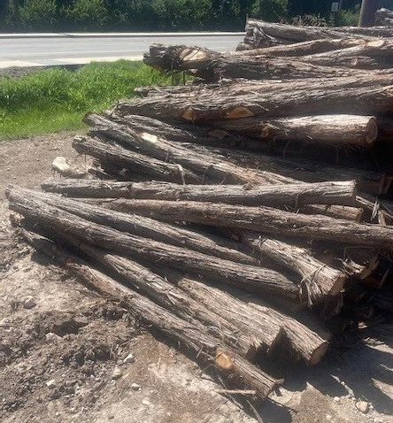 4 in x 7 ft Bark on Cedar Round post #2 - Wood Products