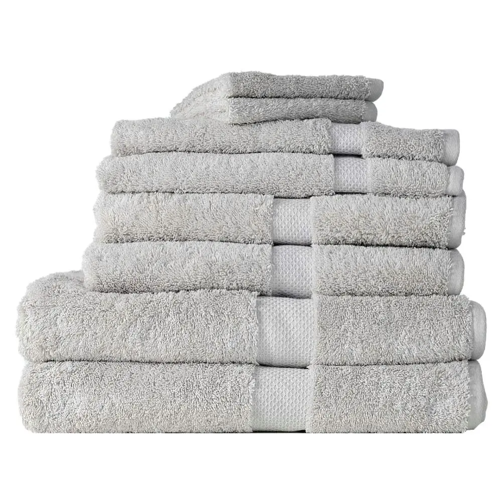 8pc Canningvale Royal Splendour Home Decor Bathroom Bath Towel Set Silver - Home & Garden