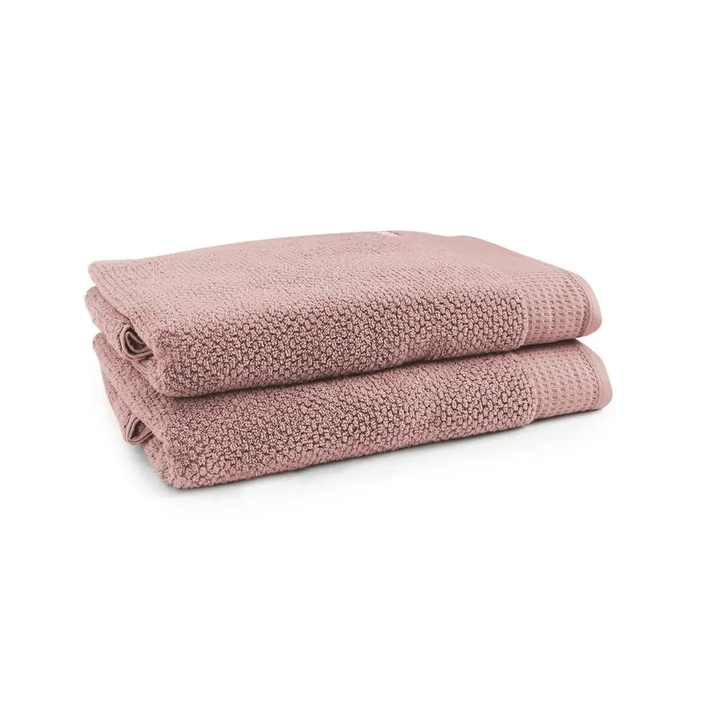 2pc Onkaparinga 90x167cm Cotton Avalon Premium Bath Sheets 550GSM Dusty Primrose - Home & Garden