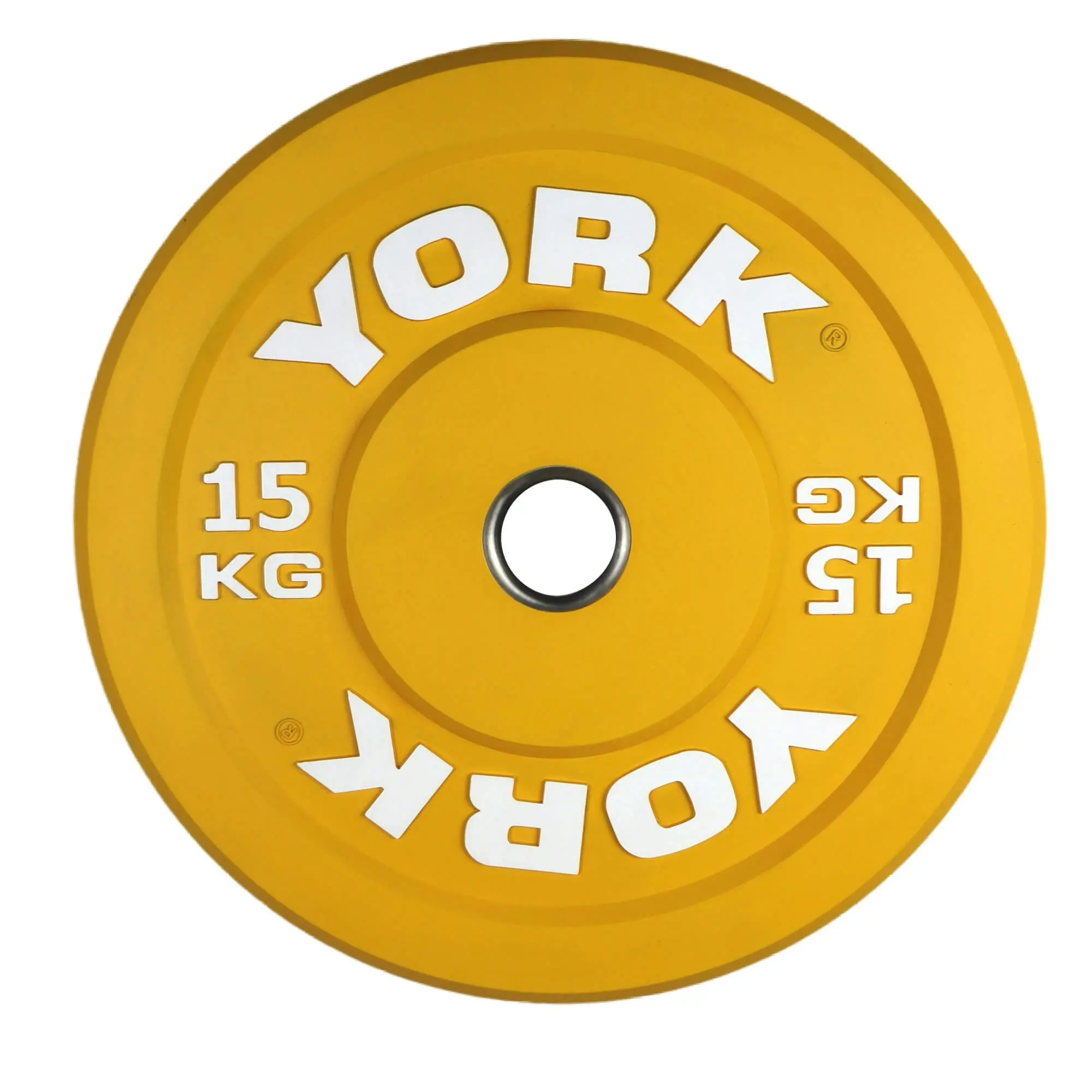 York Fitness 15KG Yellow Rubber bumper plate - Sports & Outdoor