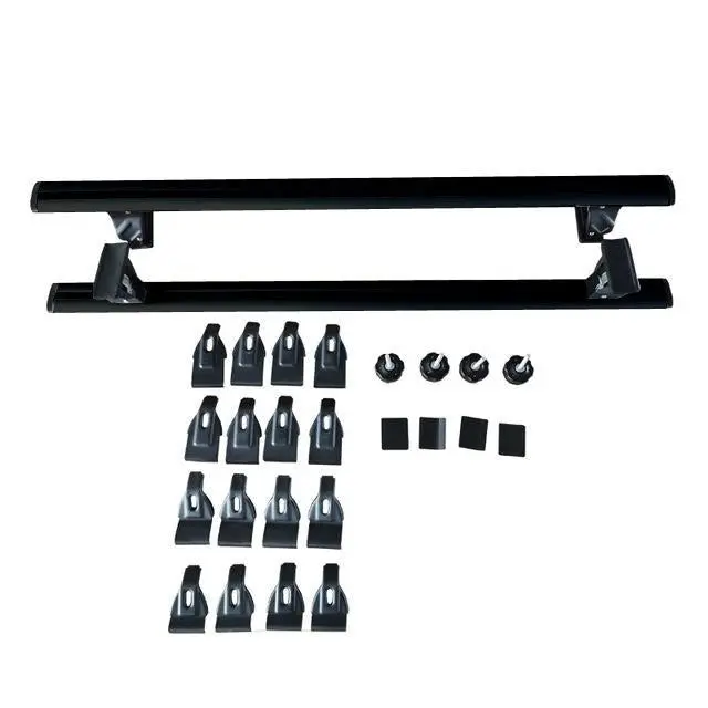 Elora Car Roof Rack Cross Bars Luggage Carrier Vehicle Adjustable 130cm Black - Automotive