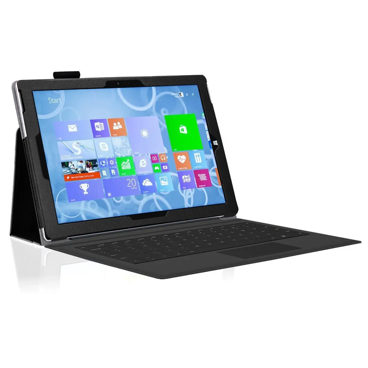 MEZON Microsoft Surface Go 4 (10.5") Slim Folio Flip Case - Compatible with Type Cover Keyboard - Black