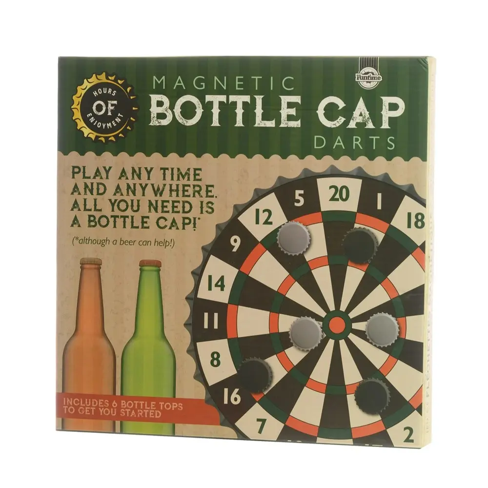 Funtime Magnetic Bottle Cap Dartboard Party Night Drinking Game Set For Adults - Hobbies