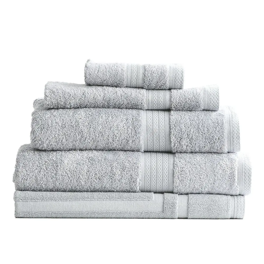5pc Renee Taylor Stella 650GSM Bamboo Cotton Bath/Hand/Face Towel Set Silver - Home & Garden