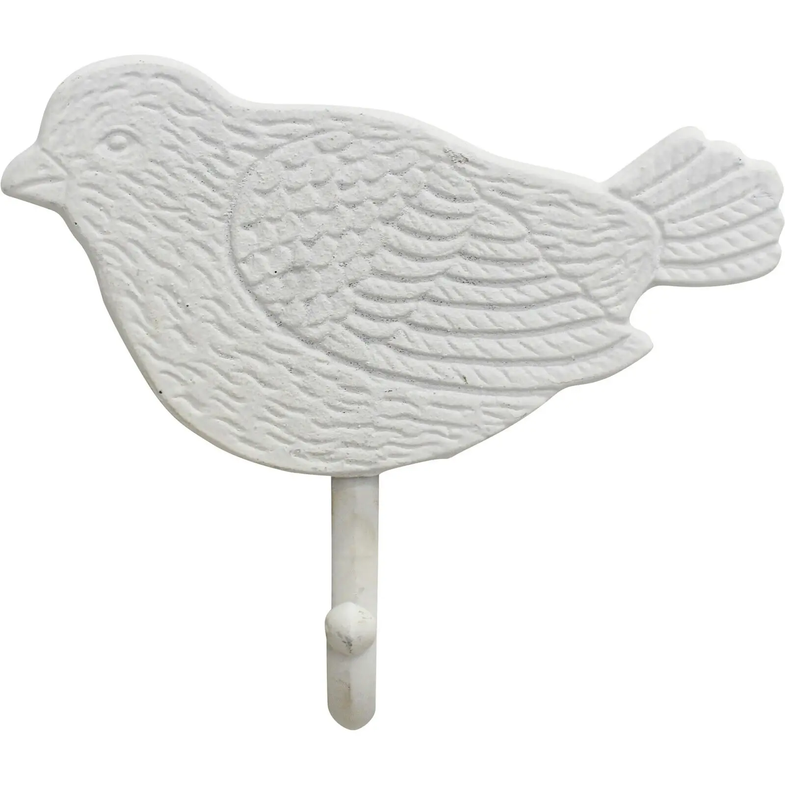 Hook Bird Metal 17.5cm Wall Hanging Bags/Coats Hanger Decor Organiser White - Home & Garden