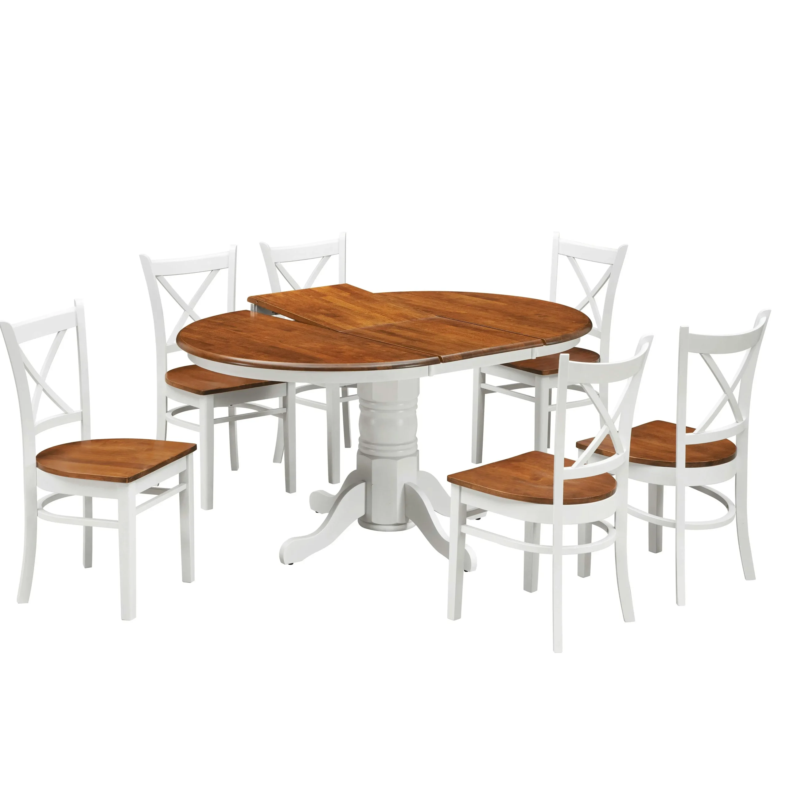 Lupin 7pc Extendable Round Dining Table Chair Set - Furniture