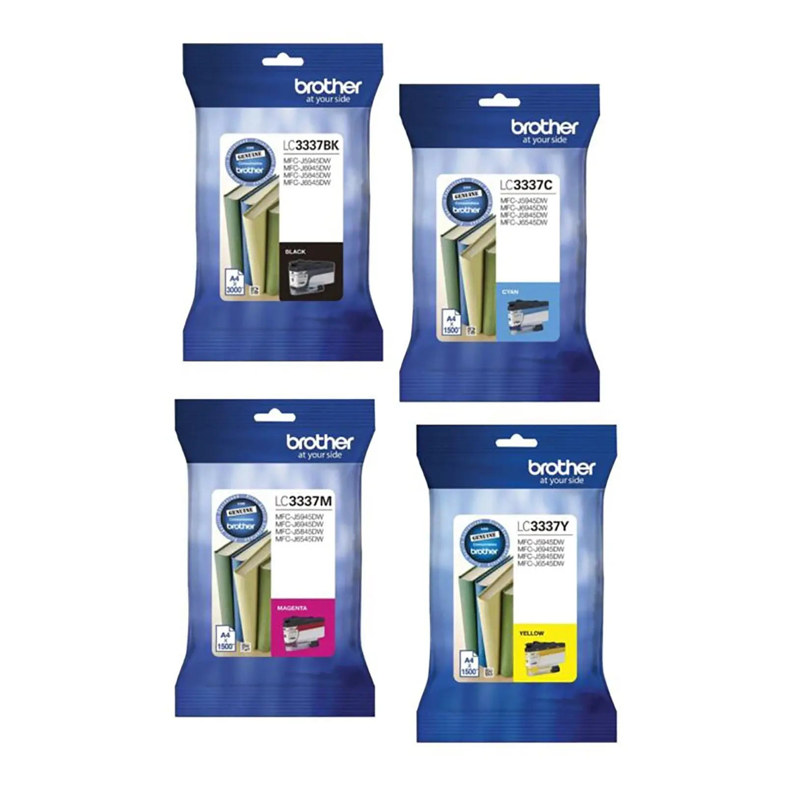Brother LC3337 Ink Cartridge Toner Value Pack Black Cyan Yellow Magenta - Electronics