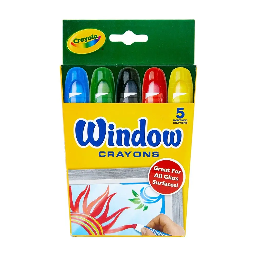 5pc Crayola Kids/Childrens Creative Washable Window/Glass Drawing Art Crayons - Hobbies
