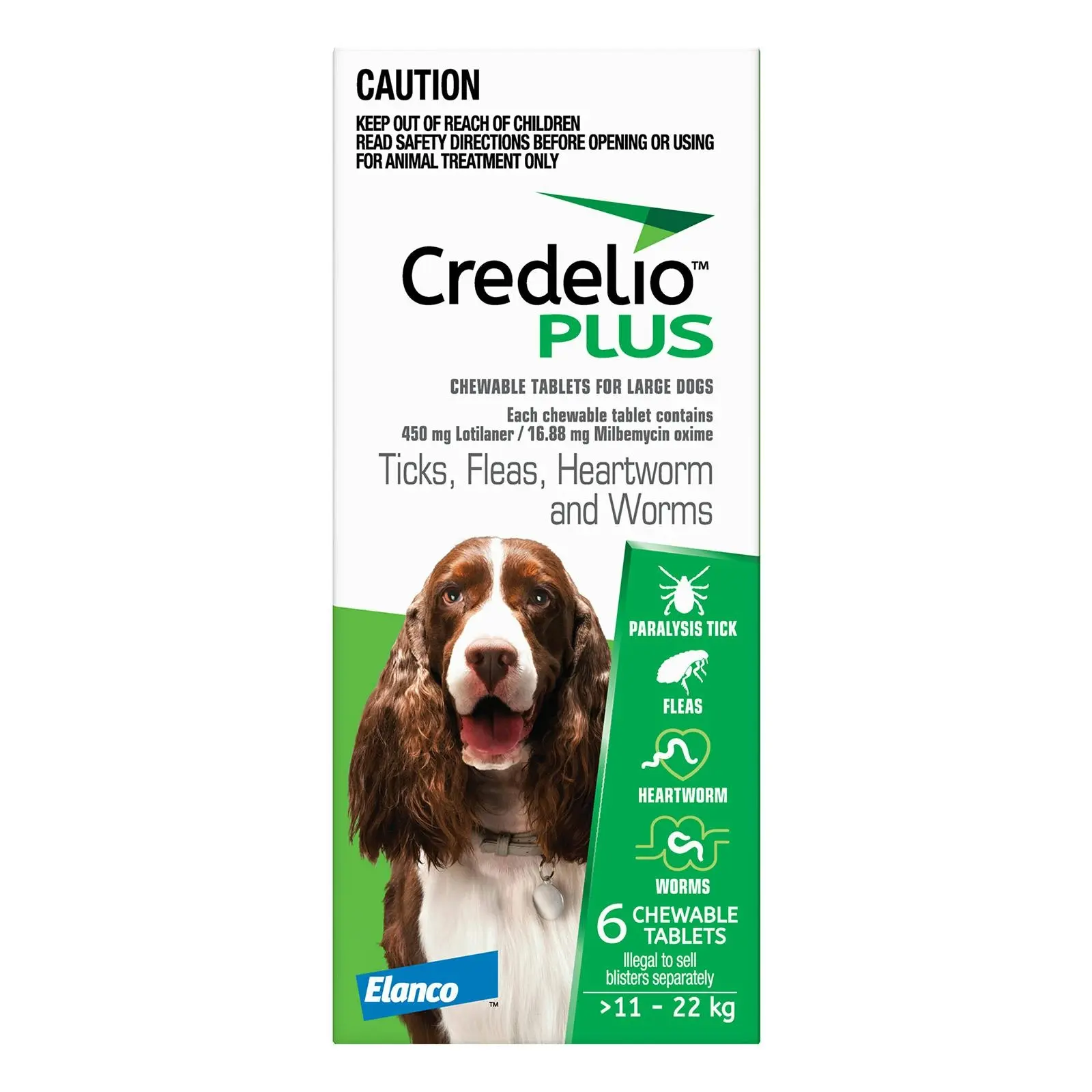 CREDELIO Plus For Large Dogs 11 to 22 Kg GREEN 6 Pack - Save up to 70% Off Pet Supplies