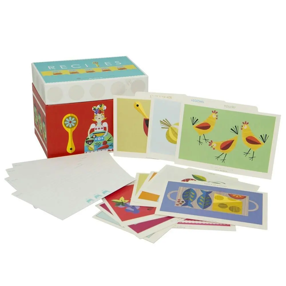 Lantern Studios Ellen G Kitchen Recipe Cards w/ Storage Box Cooking Food Meal - Office