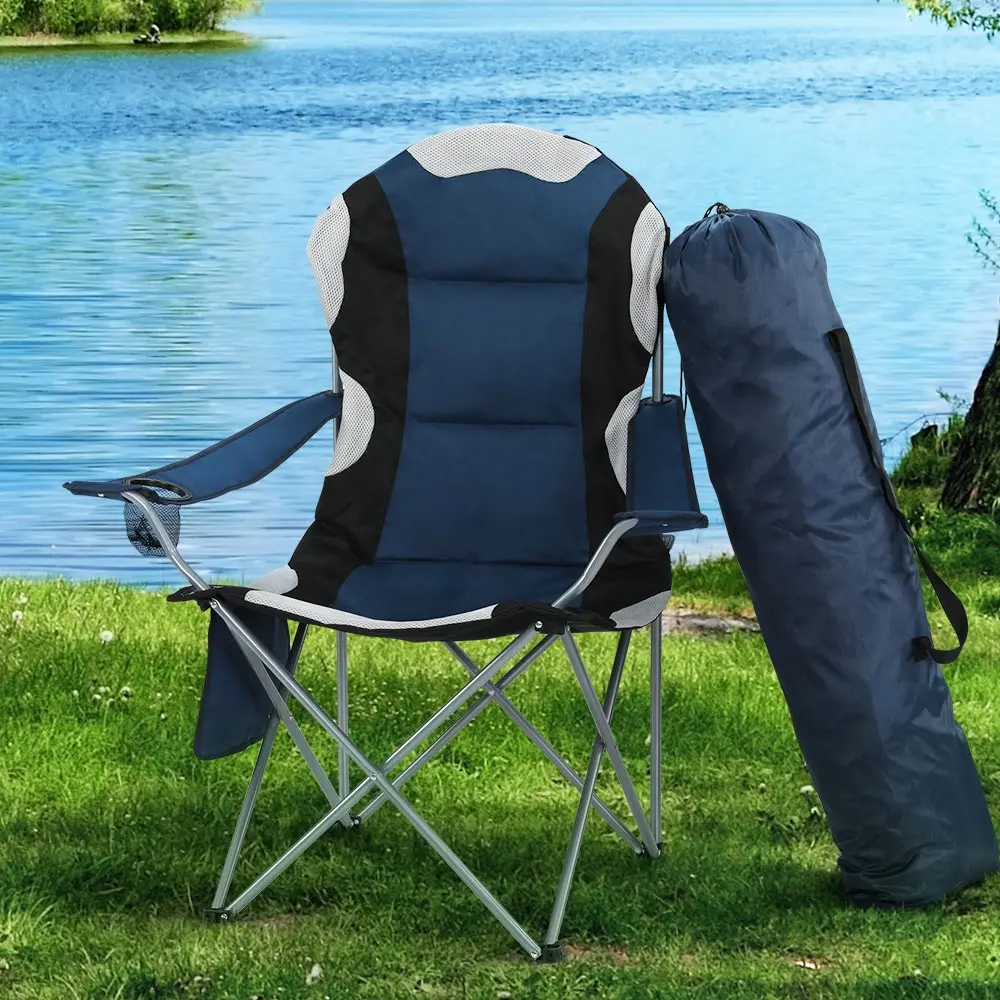 Weisshorn Camping Folding Chair Portable Outdoor Hiking Fishing Picnic Navy 2pcs - Sports & Outdoor