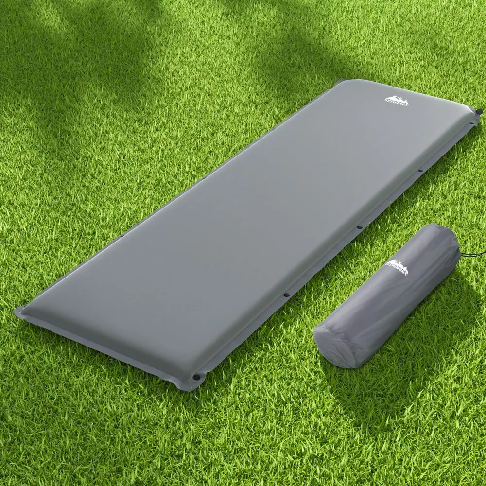 Weisshorn Self Inflating Mattress Camping Sleeping Mat Air Bed Pad Single Grey - Sports & Outdoor