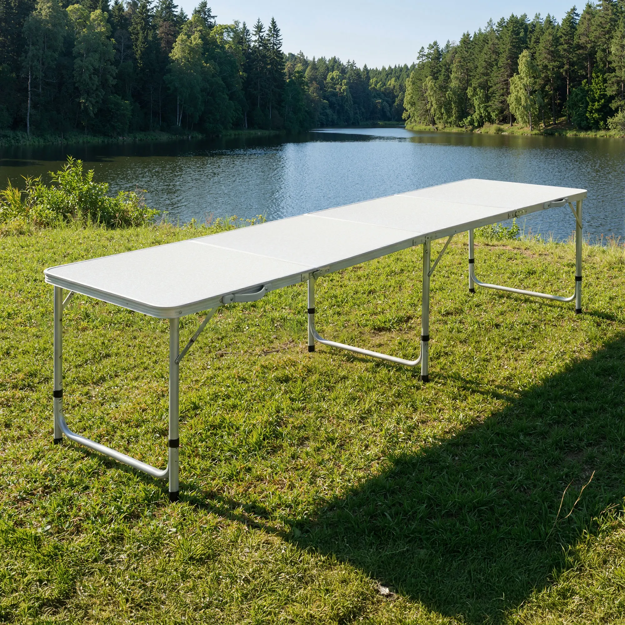 Weisshorn Folding Camping Table 240CM Portable Outdoor Picnic BBQ Aluminium Desk - Save up to 80% Off Footy Finals Specials
