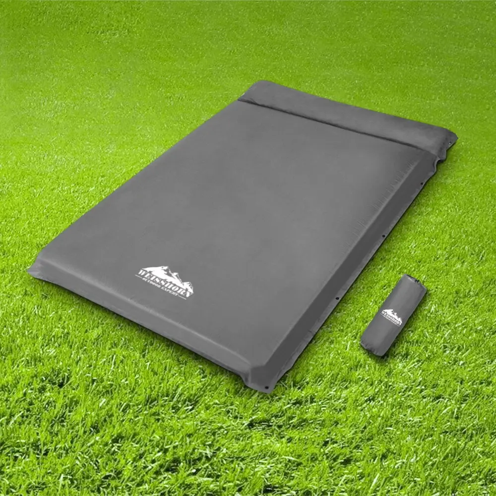 Weisshorn Self Inflating Mattress Camping Sleeping Mat Air Bed Pad Double Grey - Furniture