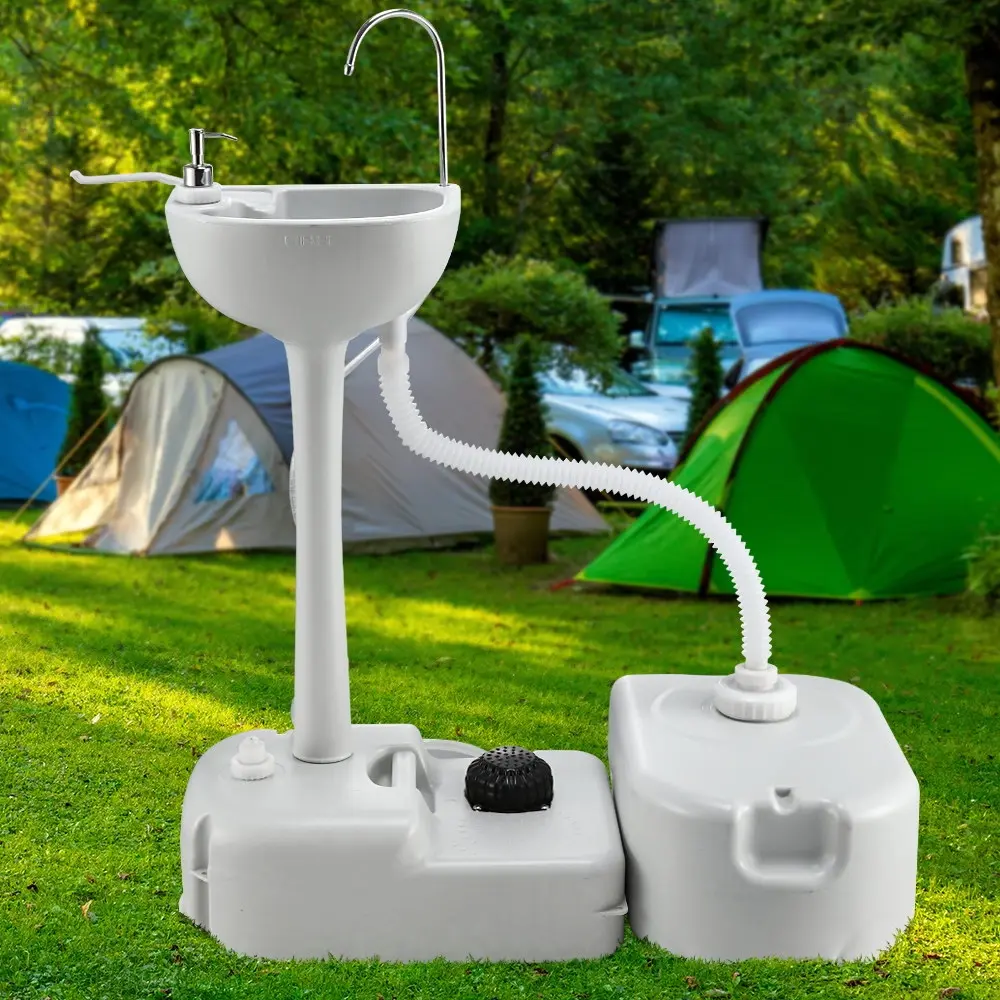Weisshorn Camping Basin Portable Hand Wash Sink Stand 43L Capacity - Sports & Outdoor