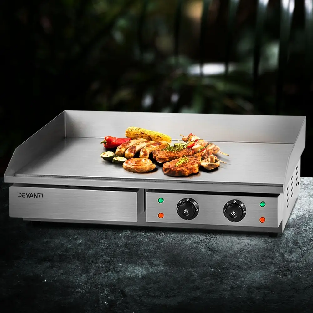 Devanti Commercial Electric Griddle 73cm BBQ Grill Plate 4400W - Best Sellers From $10