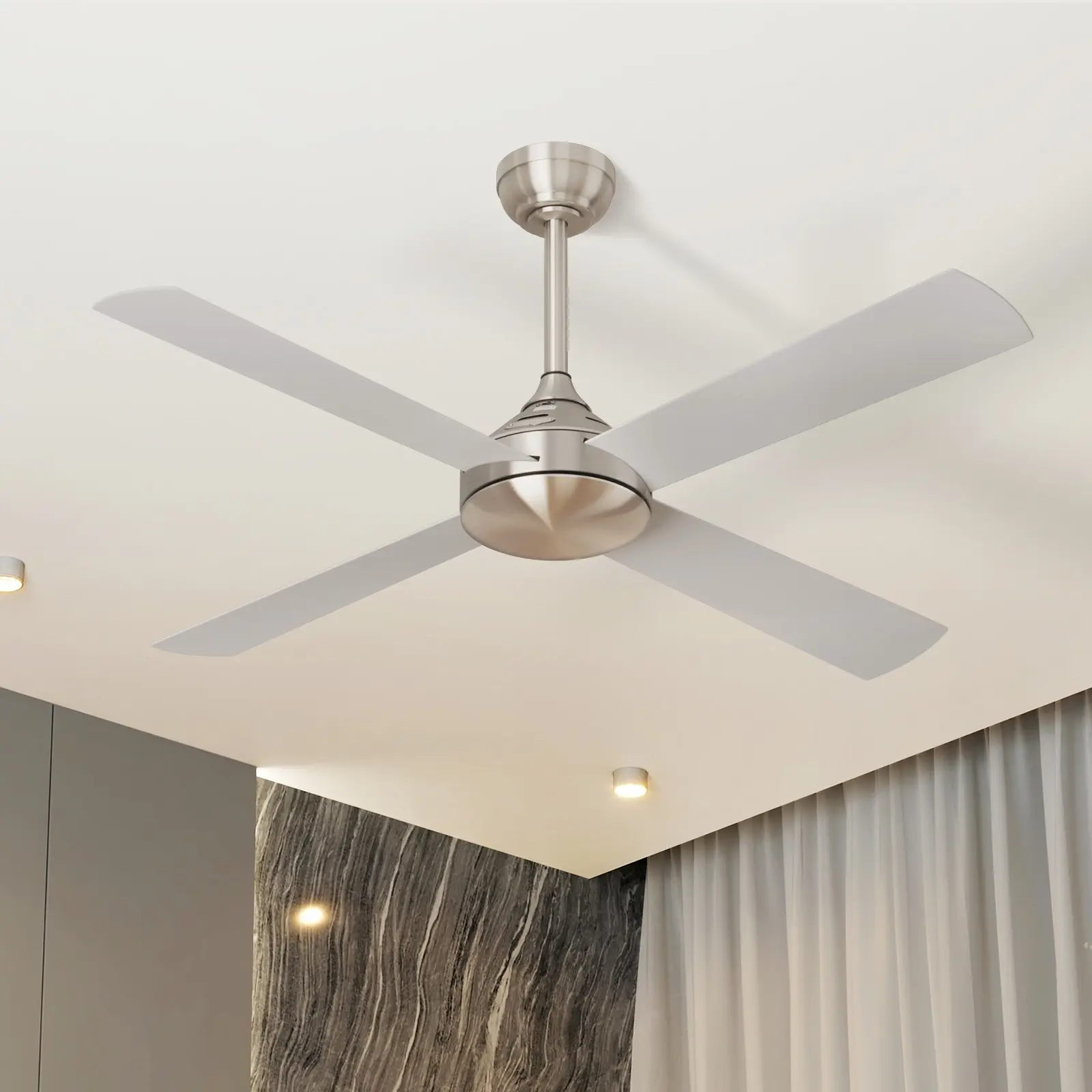 Vevare 52'' Ceiling Fan AC Motor with Remote Control Timer Silver - Home & Garden
