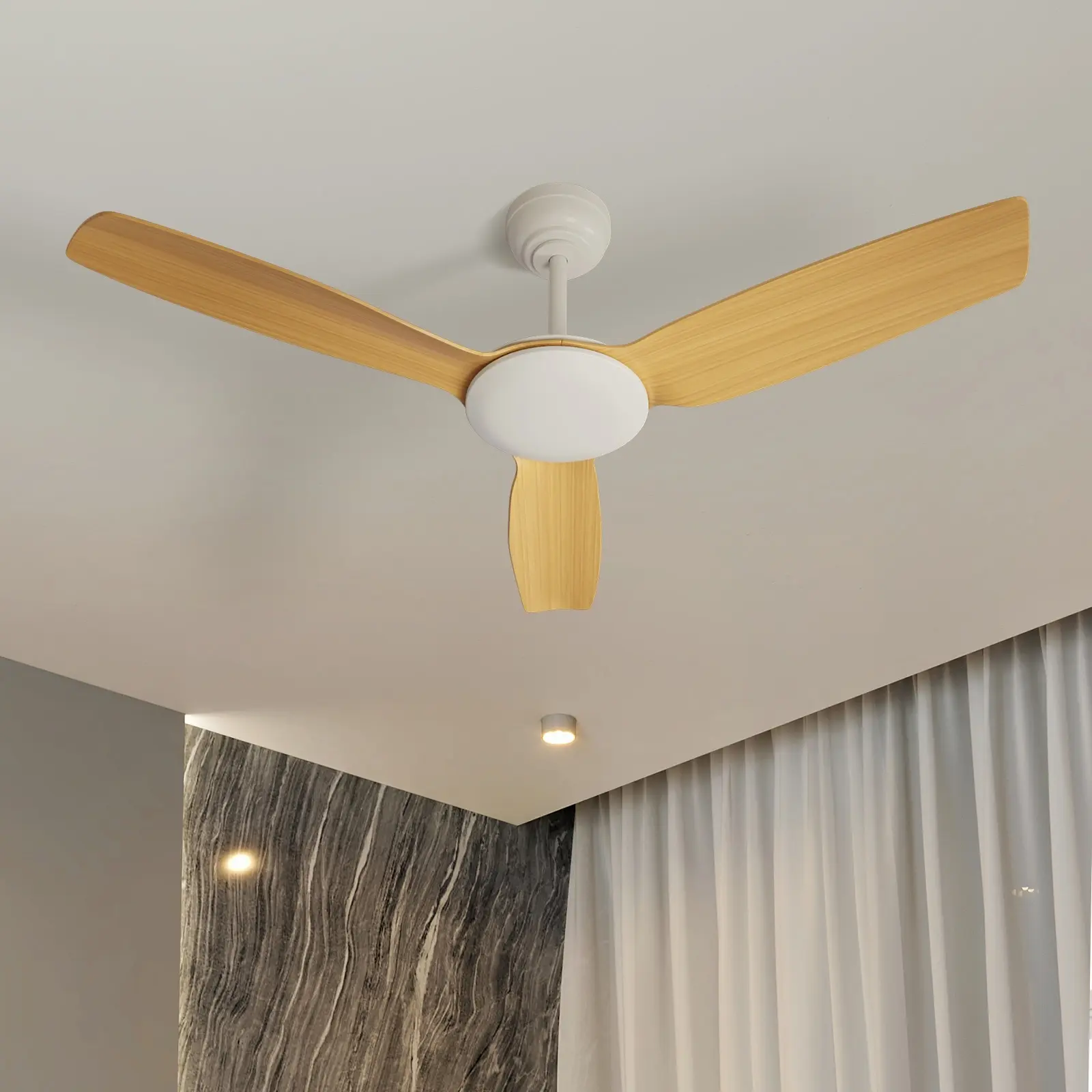 Vevare 52" Ceiling Fan DC Motor With Remote Control Timer 5 Speed Fans Wood - Home & Garden