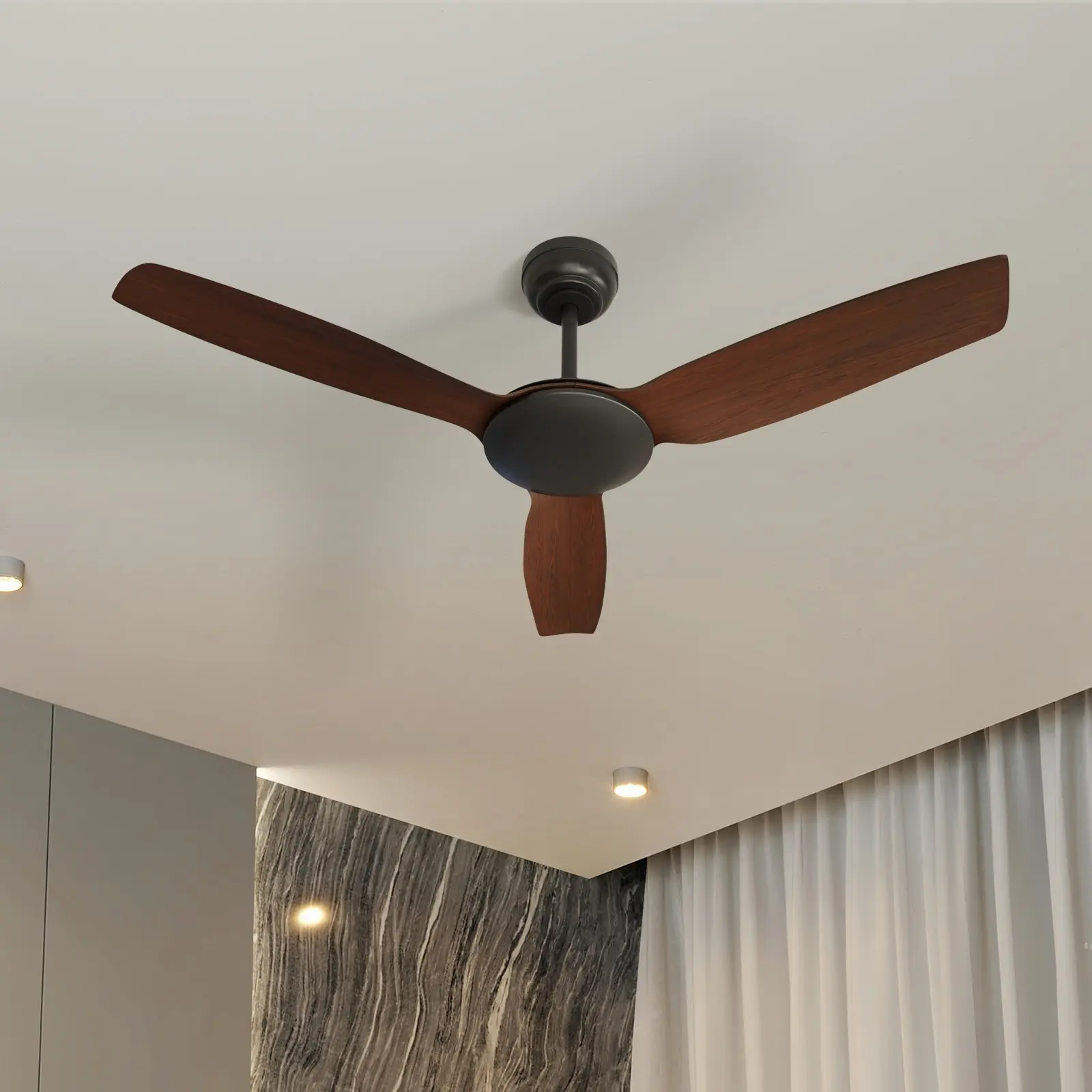 Vevare 52" Ceiling Fan DC Motor With Remote Control Timer 5 Speed Fans Walnut - Home & Garden