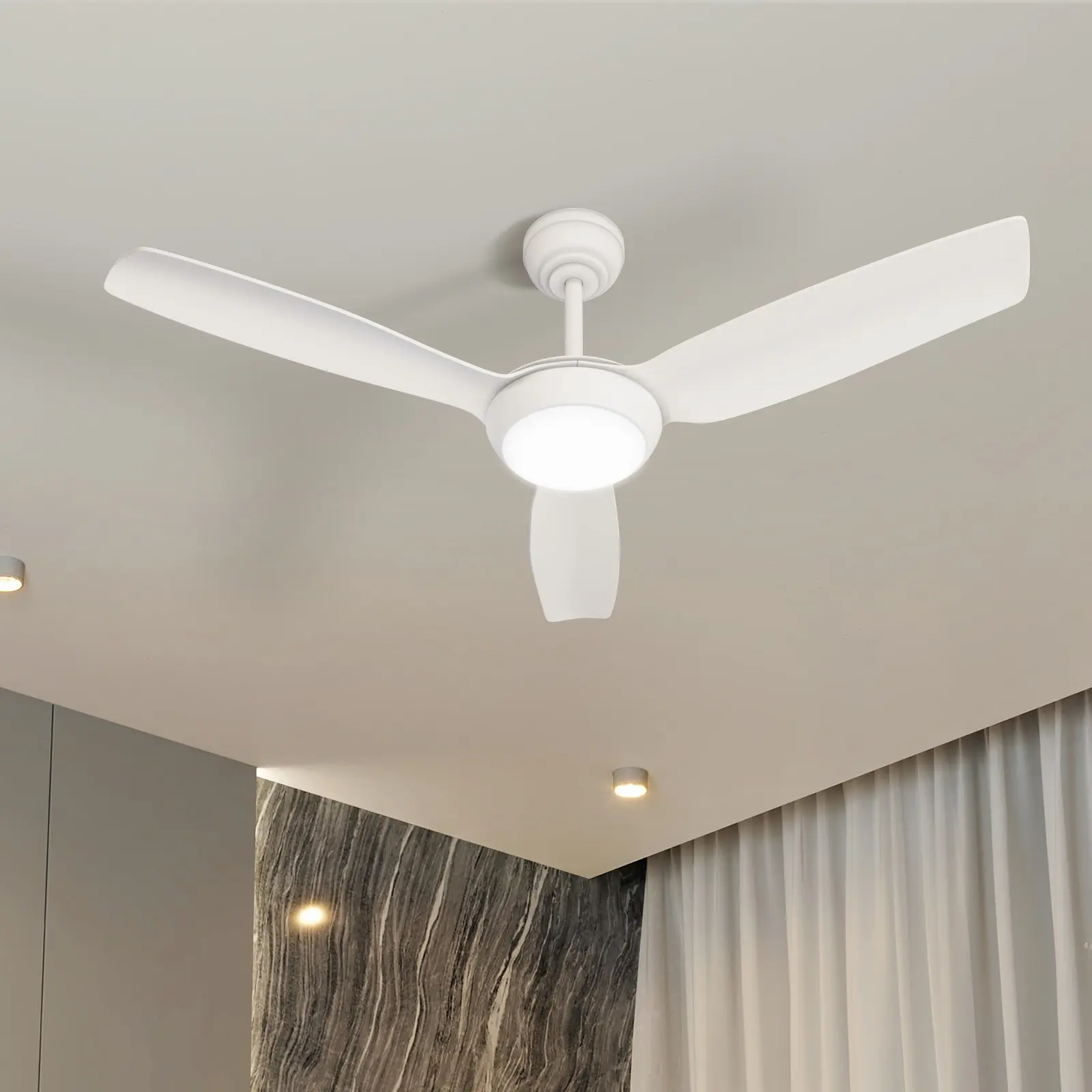 Vevare 52" Ceiling Fan DC Motor With Light Remote Control 5 Speed Fans White - Home & Garden