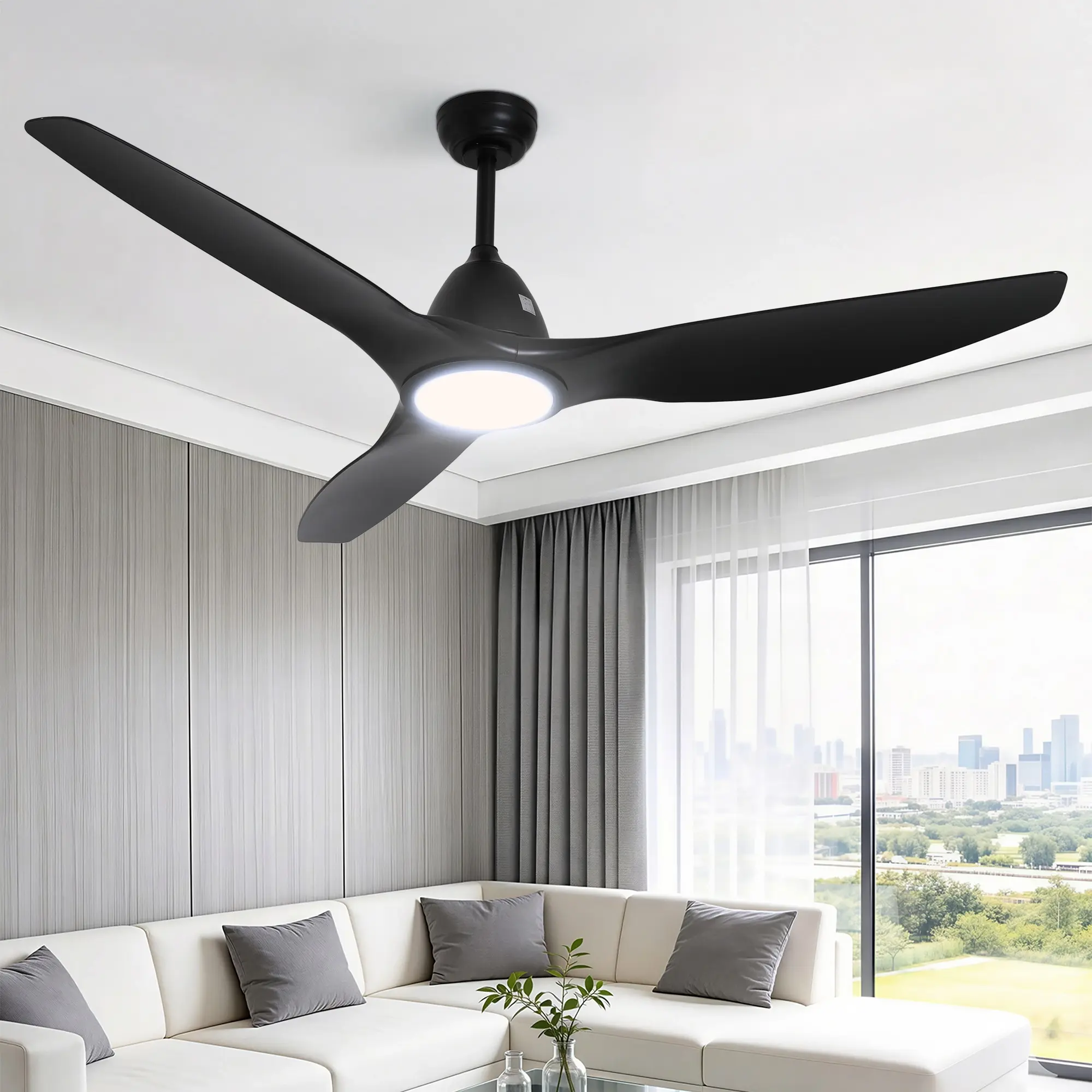 Devanti 64 Inch Ceiling Fan DC Motor w/Light w/Remote - Black