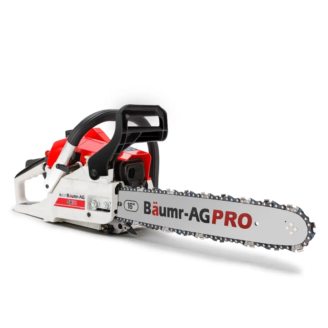 BAUMR-AG 38CC Commercial Petrol Chainsaw E-Start Bar Pruning 3.2HP Chain Saw Pruner 16 Inch