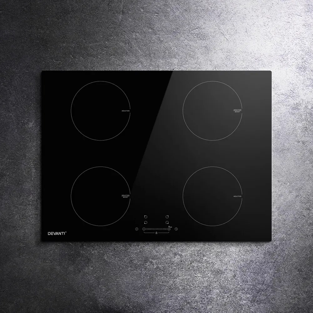Devanti Electric Induction Cooktop 70cm Ceramic 4 Zones Stove Cook Top Hot Plate 7000W - Home & Garden