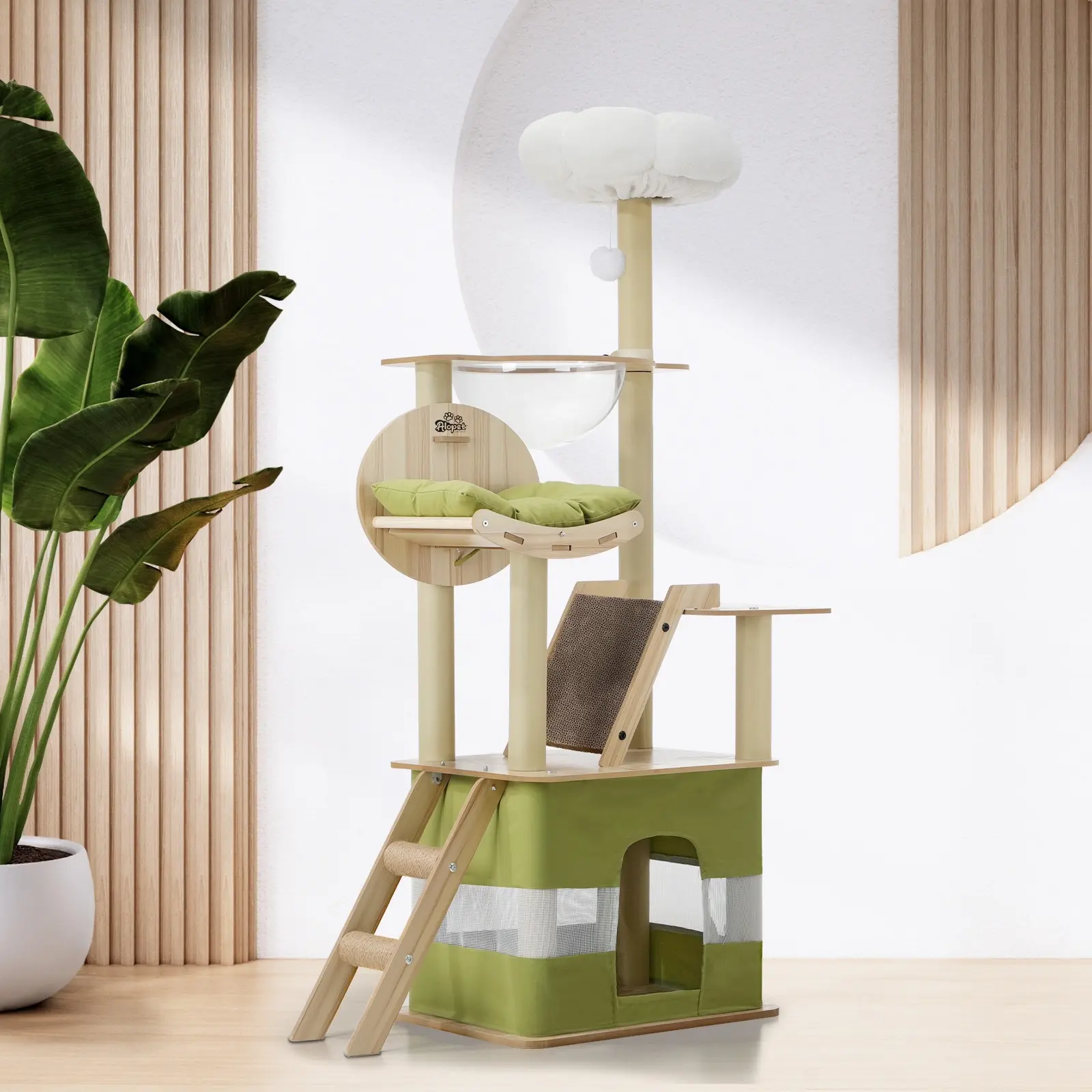 Alopet Cat Tree Tower Scratching Post Scratcher 152cm Condo House Bed Furniture - Pets