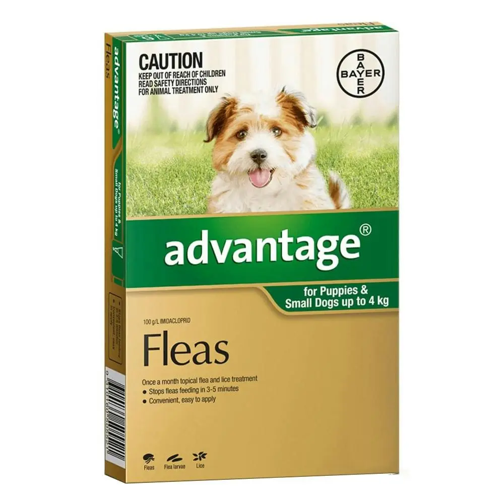 ADVANTAGE For Small Dogs Up To 4Kg (Green) 12 Pack - Pets