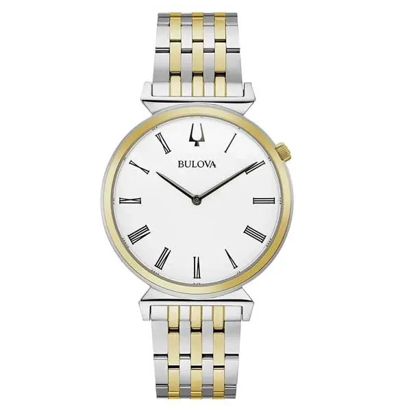 Bulova Regatta White Dial Stainless Steel Men's Watch (98A233) - Jewellery