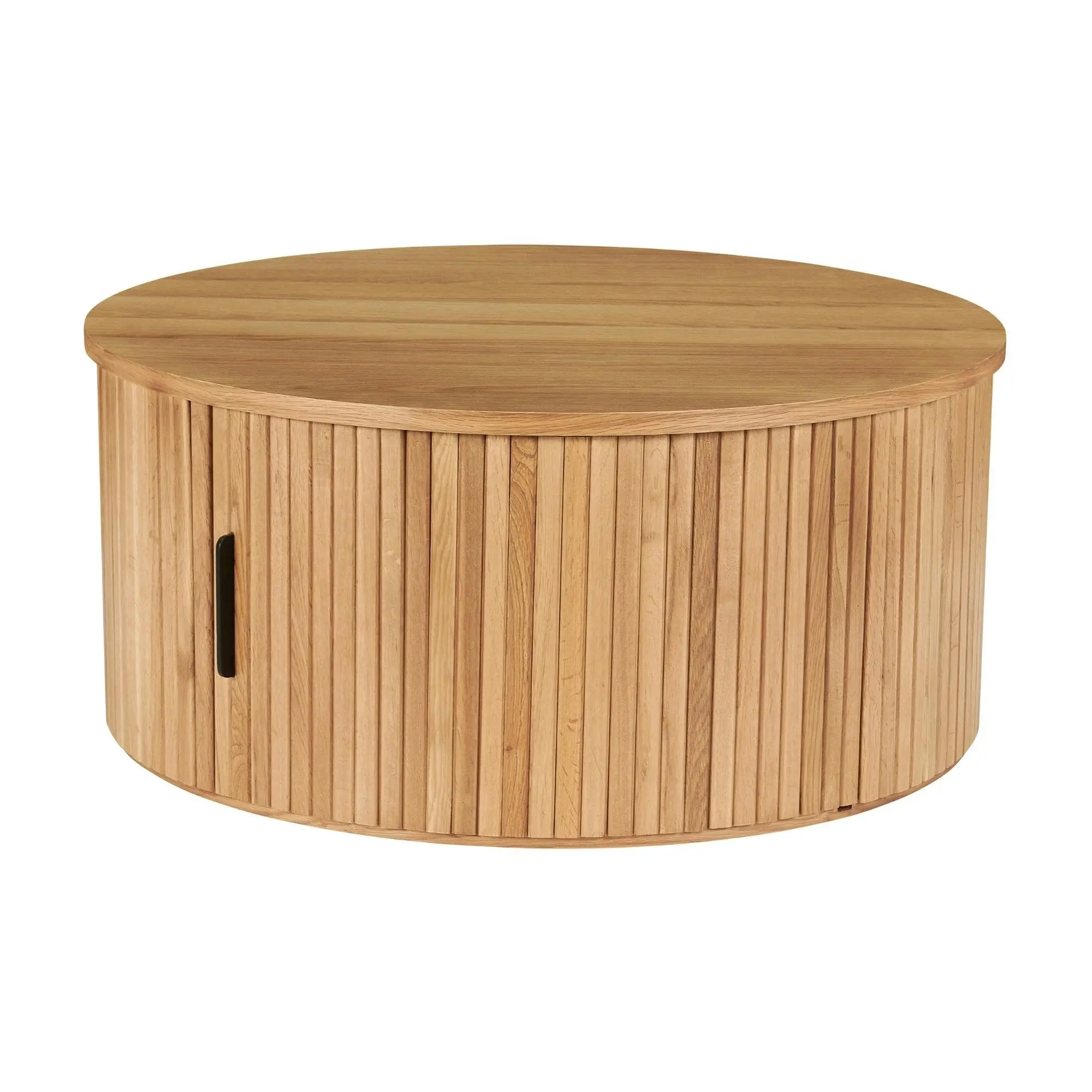 Norman 80cm Timber Round Coffee Table Natural - Furniture