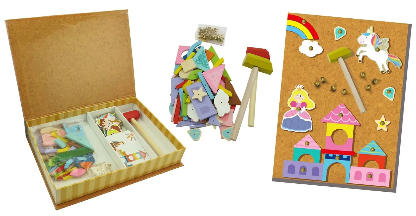 Kaper Kidz Wooden Unicorn Tap A Shape In Bookcase Children Activity Set 26cm 3+ - Toys & Games