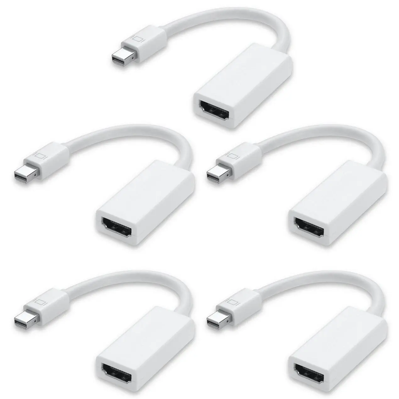 5Pcs 5X Mini Display Port To Hdmi Female Adaptor Dp Displayport Apple Mac Compatible - Electronics