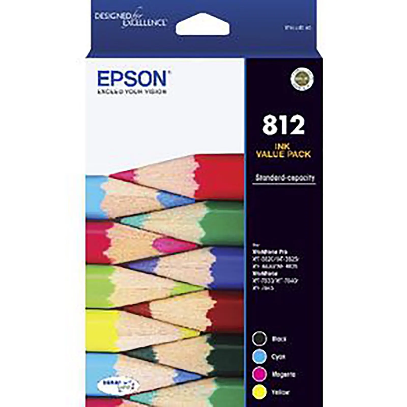 Epson 812 Ink Cartridge Value Pack Black Cyan Magenta Yellow C13T05D692 - Electronics