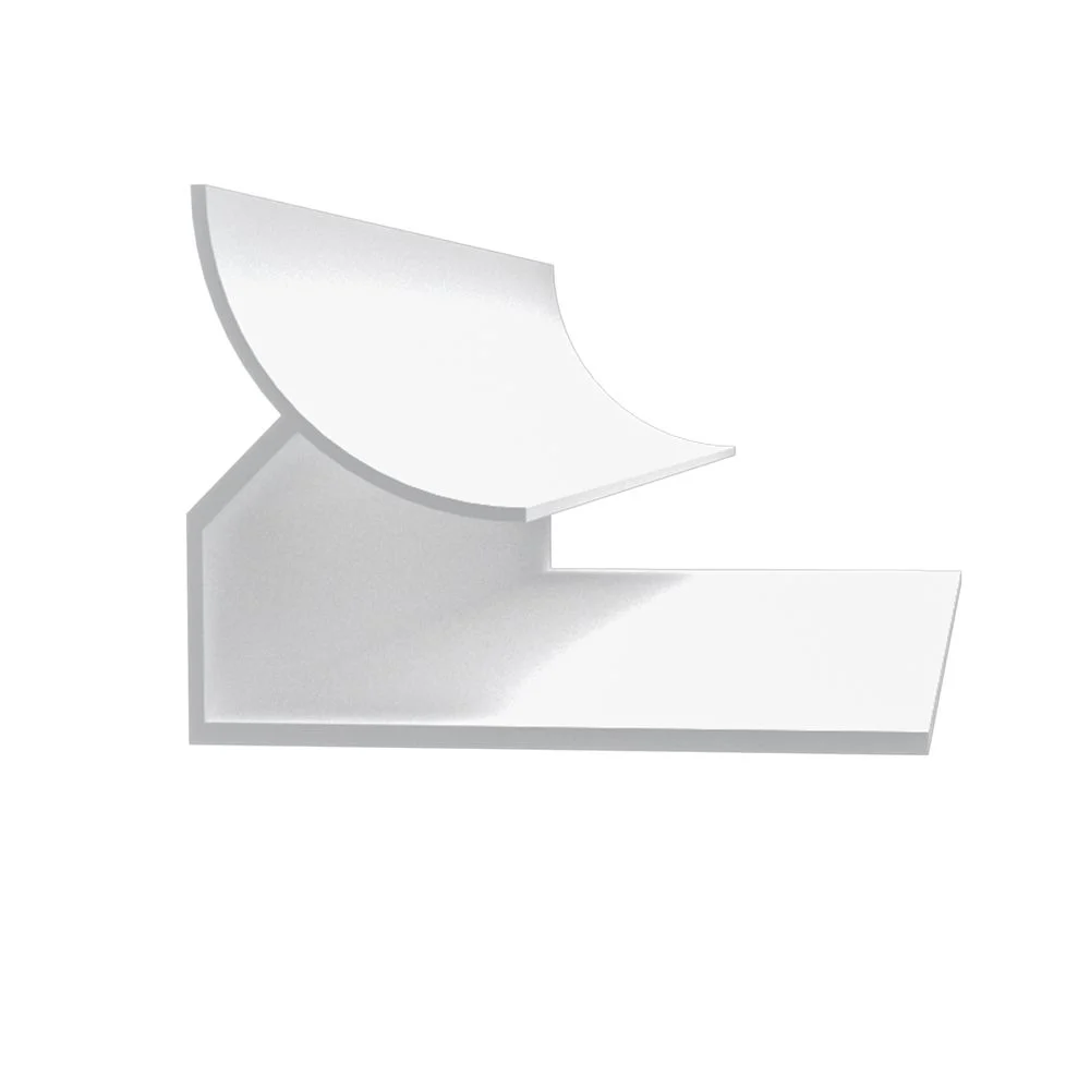 TCT12IC10 PVC Inside Cove Corner Trim, 10 ft Length, White - Trusscore