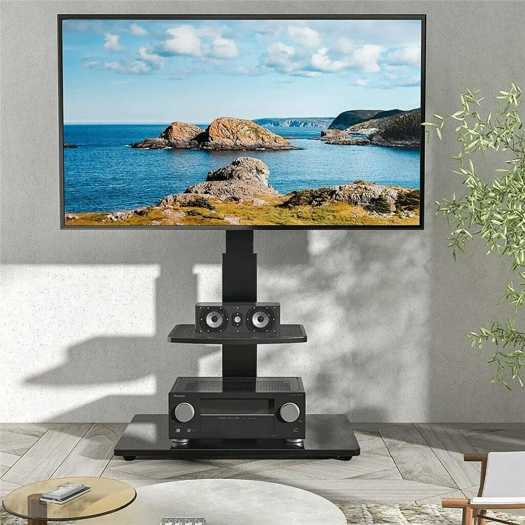 Portable TV Floor Stand with Swivel VESA Bracket for 32-70" Screens