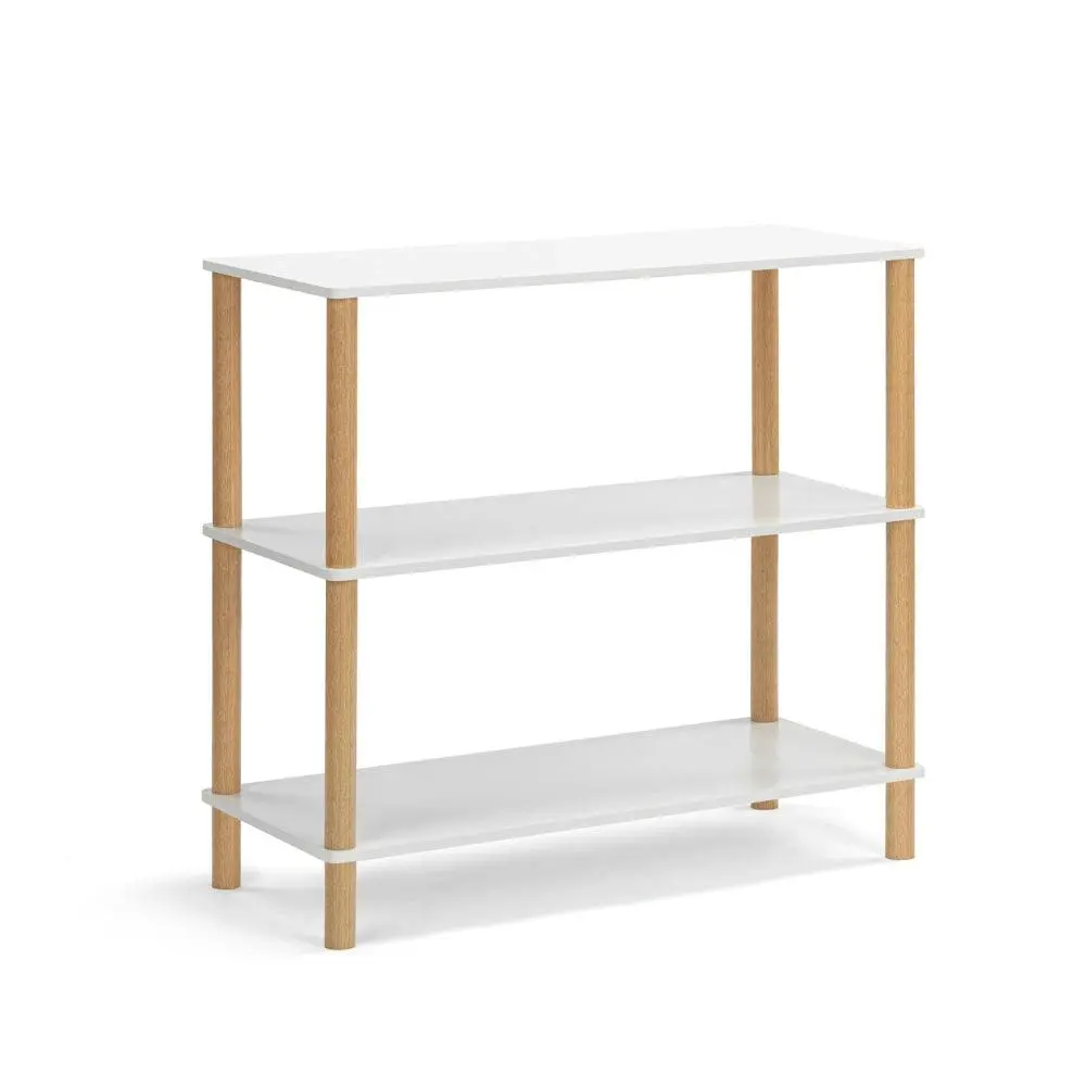 Design Square Sofie 3-Tier Bookcase Display Shelf Unit Storage Organizer - White/Oak