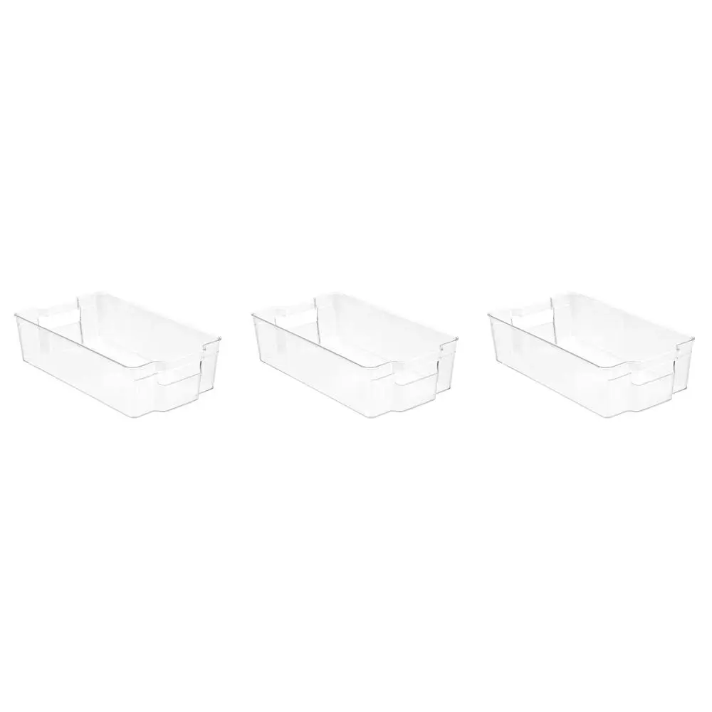 3x Boxsweden Crystal 37cm Stackable Basket Container Fridge/Pantry Organiser - Home & Garden