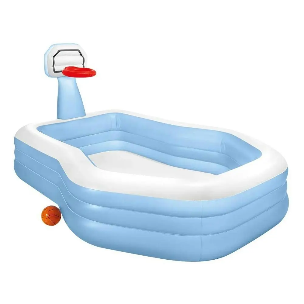 Intex 257cm Inflatable Swim Center Shootin' Hoops Family Pool w/Basket Ball 3y+ - Home & Garden