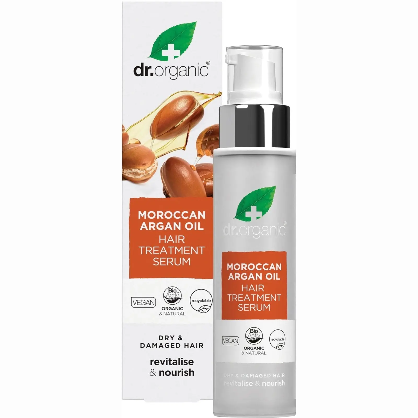 DR ORGANIC Hair Treatment Serum Organic Moroccan Argan Oil 100ml - Beauty