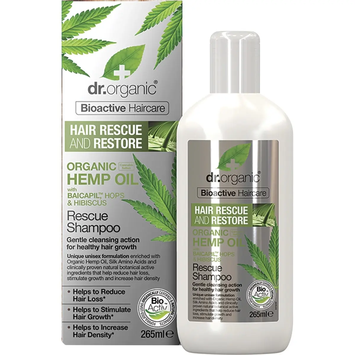 DR ORGANIC Rescue & Restore Shampoo Organic Hemp Oil 265ml - Beauty