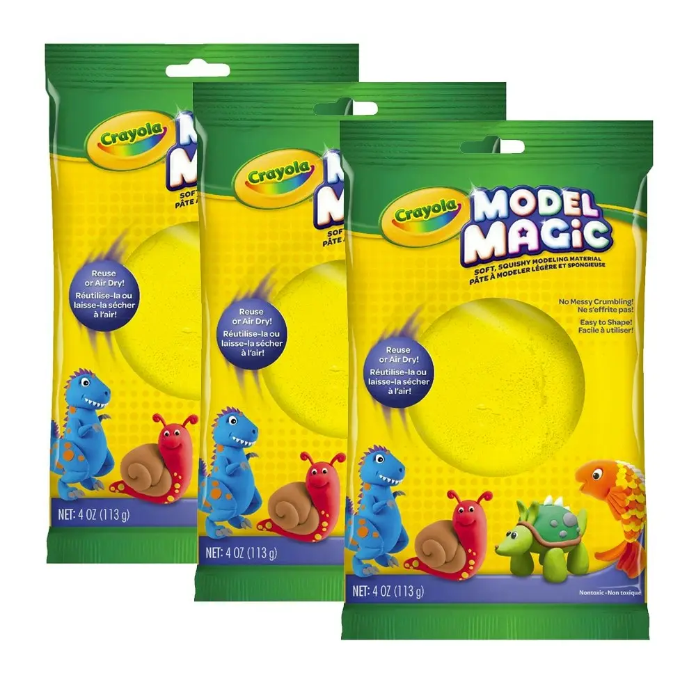 3x Crayola Childrens Creative Model Magic 113gms Squishy Modeling Material YEL - Hobbies
