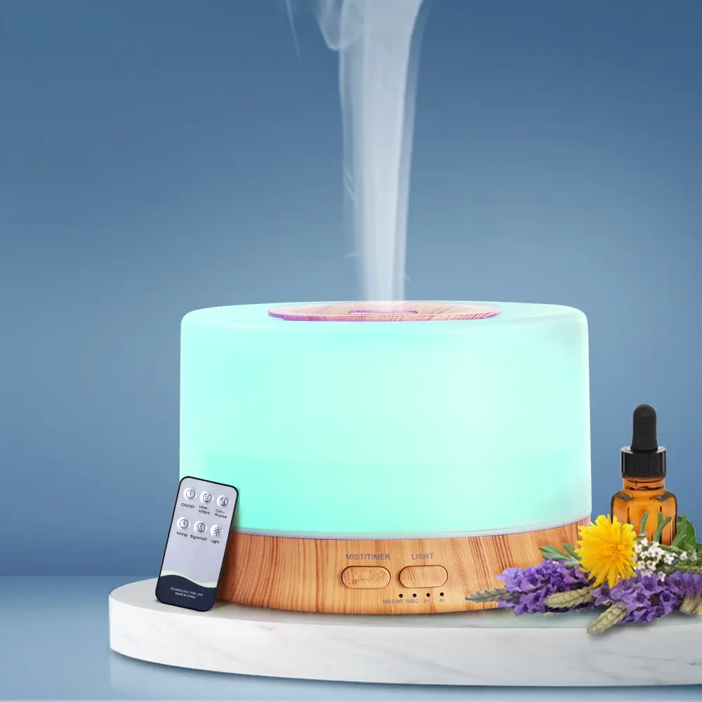 Devanti Aroma Diffuser Aromatherapy Light Wood 500ml - Home & Garden