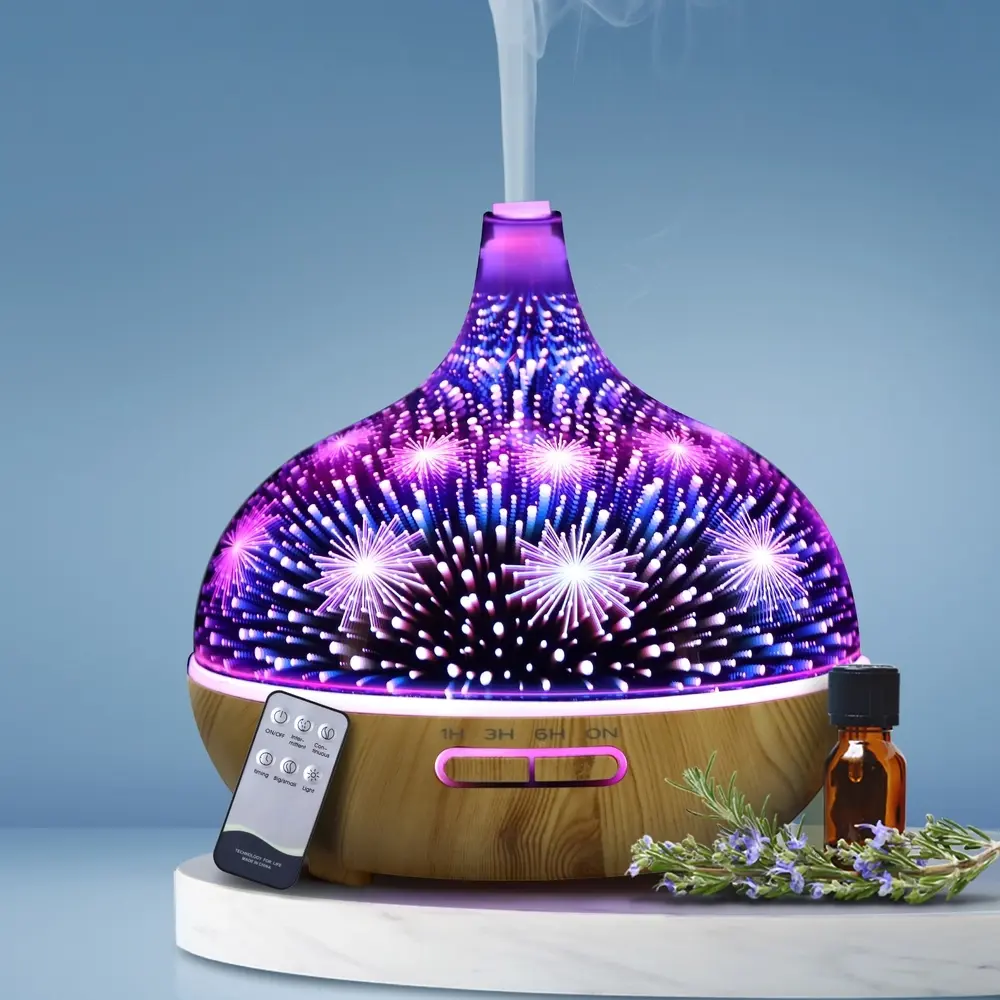 Devanti Aroma Diffuser Aromatherapy 3D Glass 400ml - Home & Garden
