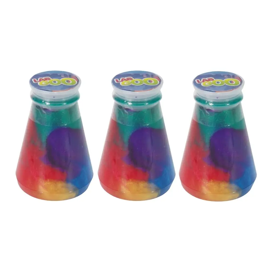 3x Fumfings Novelty Rainbow Slime in Flask 8cm Fun Stretch Play 3y+ Kids/Child - Toys & Games