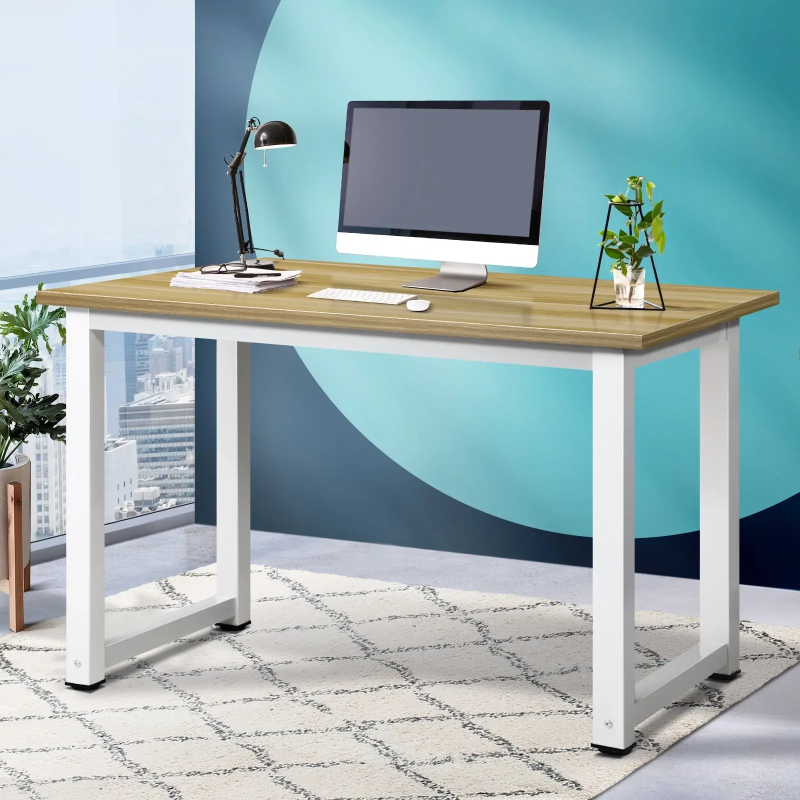 Oikiture Computer Desk Office Table Home Workstation Study Laptop Desks 120cm - Save up to 70% Off Office Furniture Specials