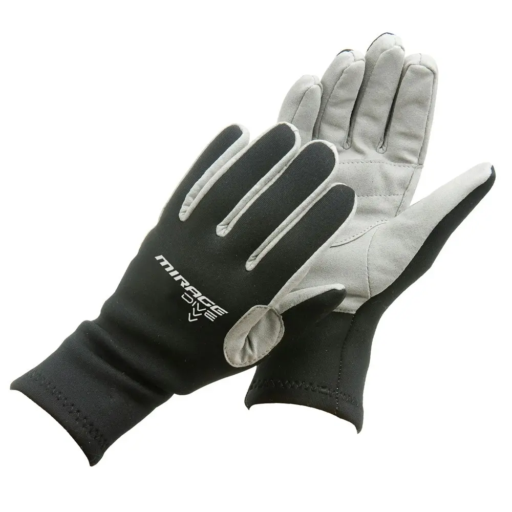 Mirage Explorer 26.5cm Large Neoprene Dive Gloves/Amara Palm Swimming Black/Grey - Sports & Outdoor