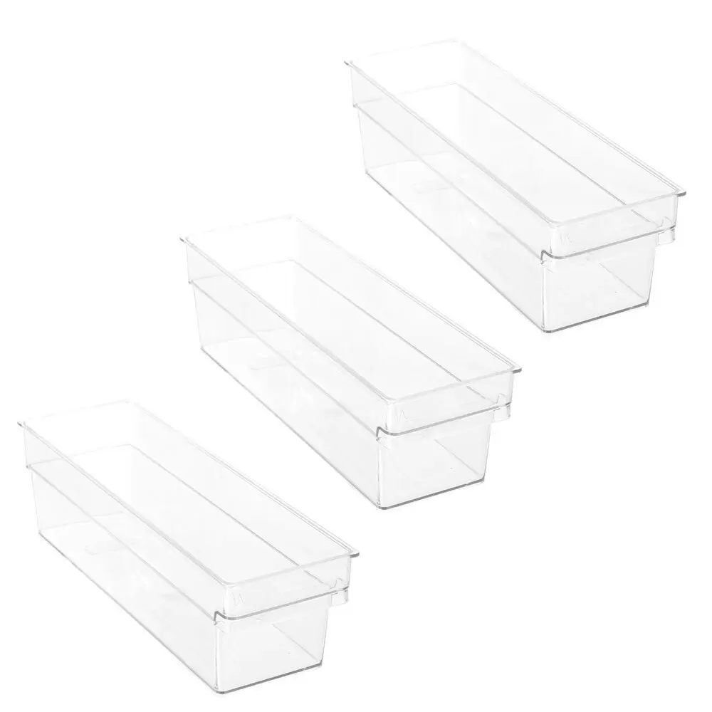 3x Boxsweden 31.5x10cm Crystal CLR Nest Deep Storage/Orgainser Box Home/Kitchen - Home & Garden
