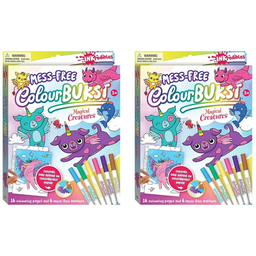 2x Inkredibles: Magical Creatures Colour Burst Activity Kit Kids Educational 3y+ - Hobbies